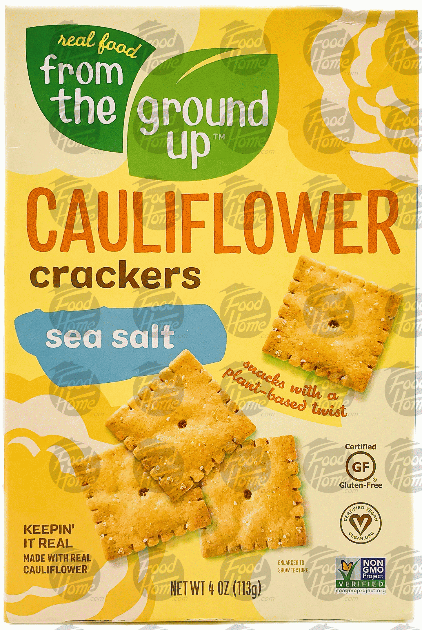 Real Food From the Ground Up  cauliflower crackers, sea salt, box Full-Size Picture